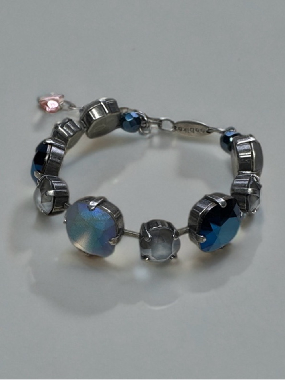 Sabika Blue Crystal Bracelet - Iridescent Navy & Silver - Picture 4 of 5